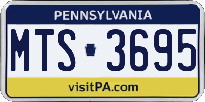 PA license plate MTS3695