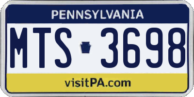 PA license plate MTS3698
