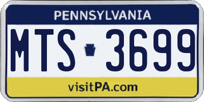 PA license plate MTS3699