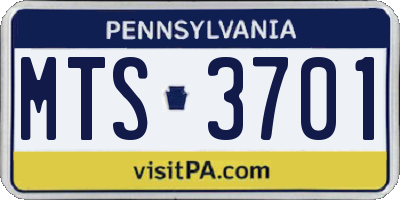 PA license plate MTS3701