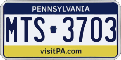 PA license plate MTS3703