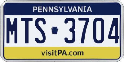 PA license plate MTS3704