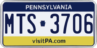PA license plate MTS3706