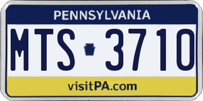 PA license plate MTS3710