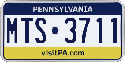 PA license plate MTS3711