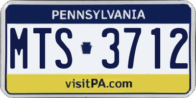 PA license plate MTS3712