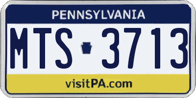PA license plate MTS3713