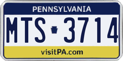 PA license plate MTS3714