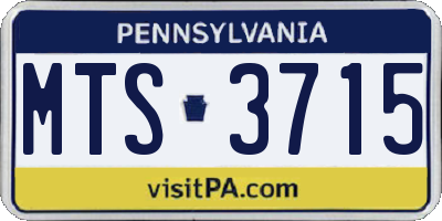 PA license plate MTS3715
