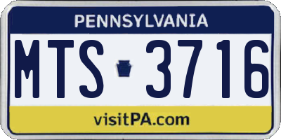 PA license plate MTS3716