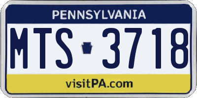 PA license plate MTS3718