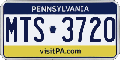PA license plate MTS3720