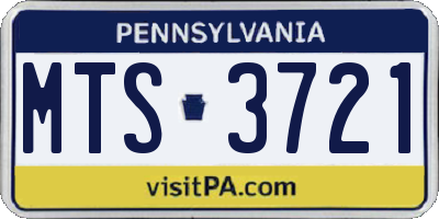 PA license plate MTS3721