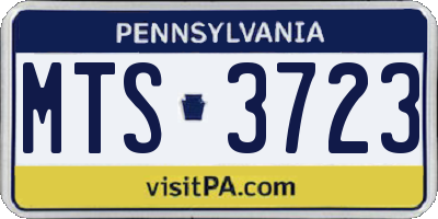 PA license plate MTS3723
