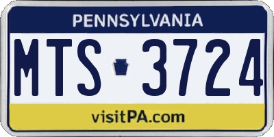 PA license plate MTS3724
