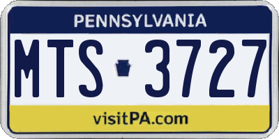 PA license plate MTS3727
