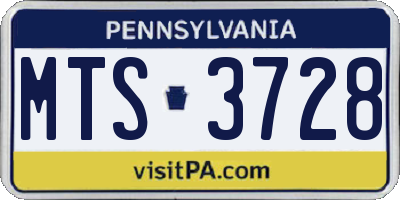 PA license plate MTS3728
