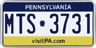 PA license plate MTS3731