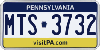 PA license plate MTS3732