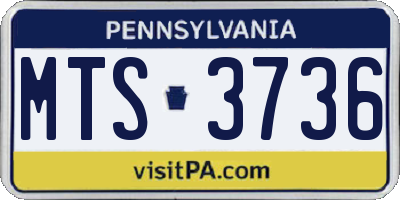 PA license plate MTS3736