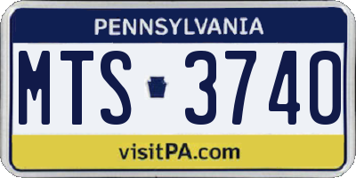 PA license plate MTS3740