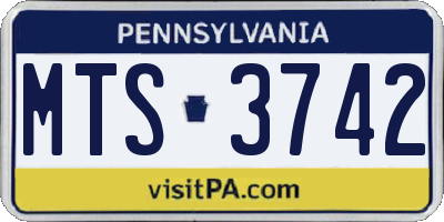PA license plate MTS3742
