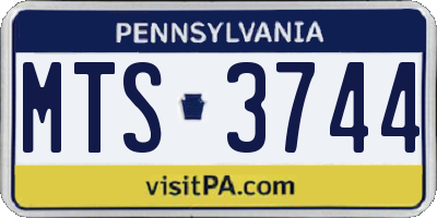 PA license plate MTS3744