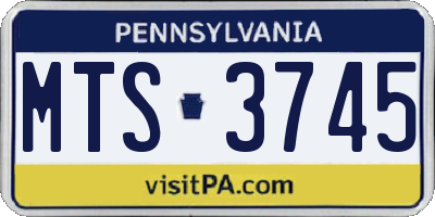 PA license plate MTS3745