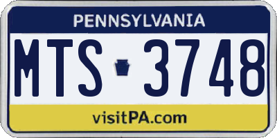 PA license plate MTS3748