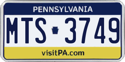 PA license plate MTS3749