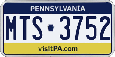 PA license plate MTS3752