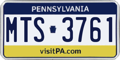 PA license plate MTS3761