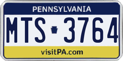 PA license plate MTS3764