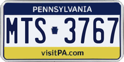 PA license plate MTS3767