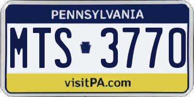 PA license plate MTS3770