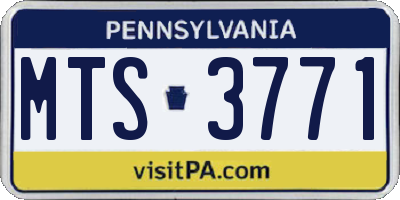 PA license plate MTS3771