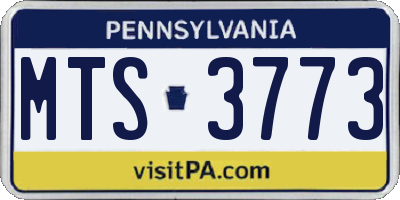 PA license plate MTS3773