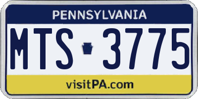 PA license plate MTS3775