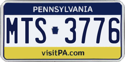 PA license plate MTS3776