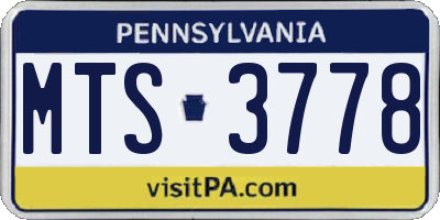 PA license plate MTS3778
