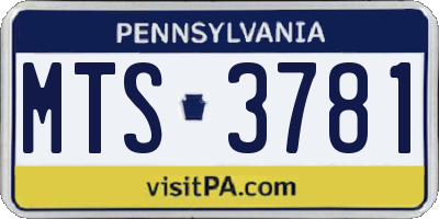 PA license plate MTS3781
