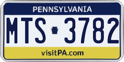 PA license plate MTS3782