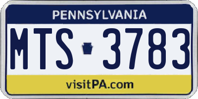 PA license plate MTS3783