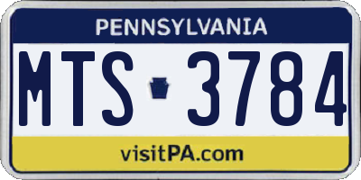 PA license plate MTS3784
