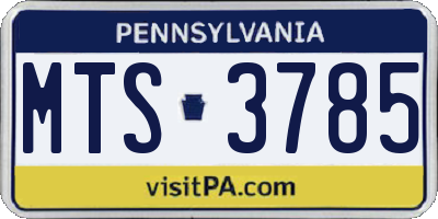 PA license plate MTS3785