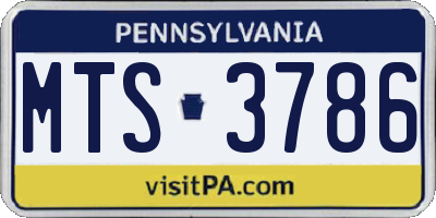 PA license plate MTS3786