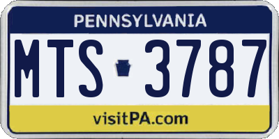 PA license plate MTS3787