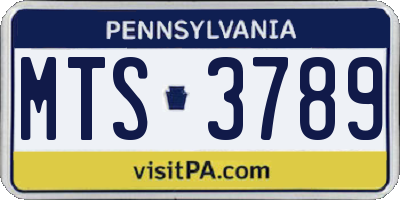 PA license plate MTS3789