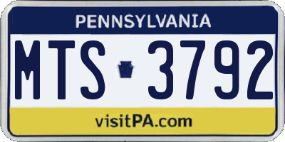PA license plate MTS3792
