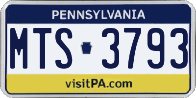 PA license plate MTS3793